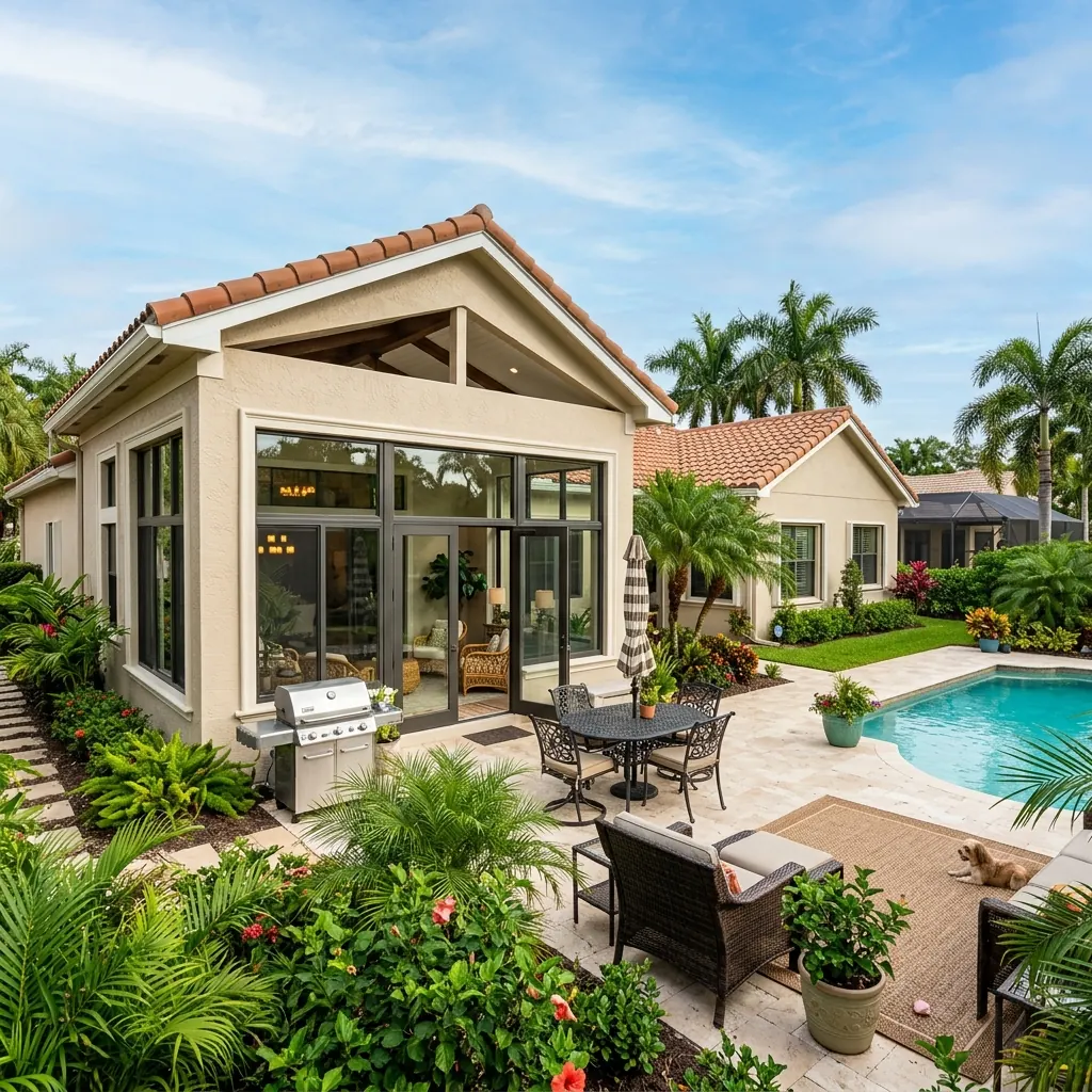 Home addition exterior in Boca Raton