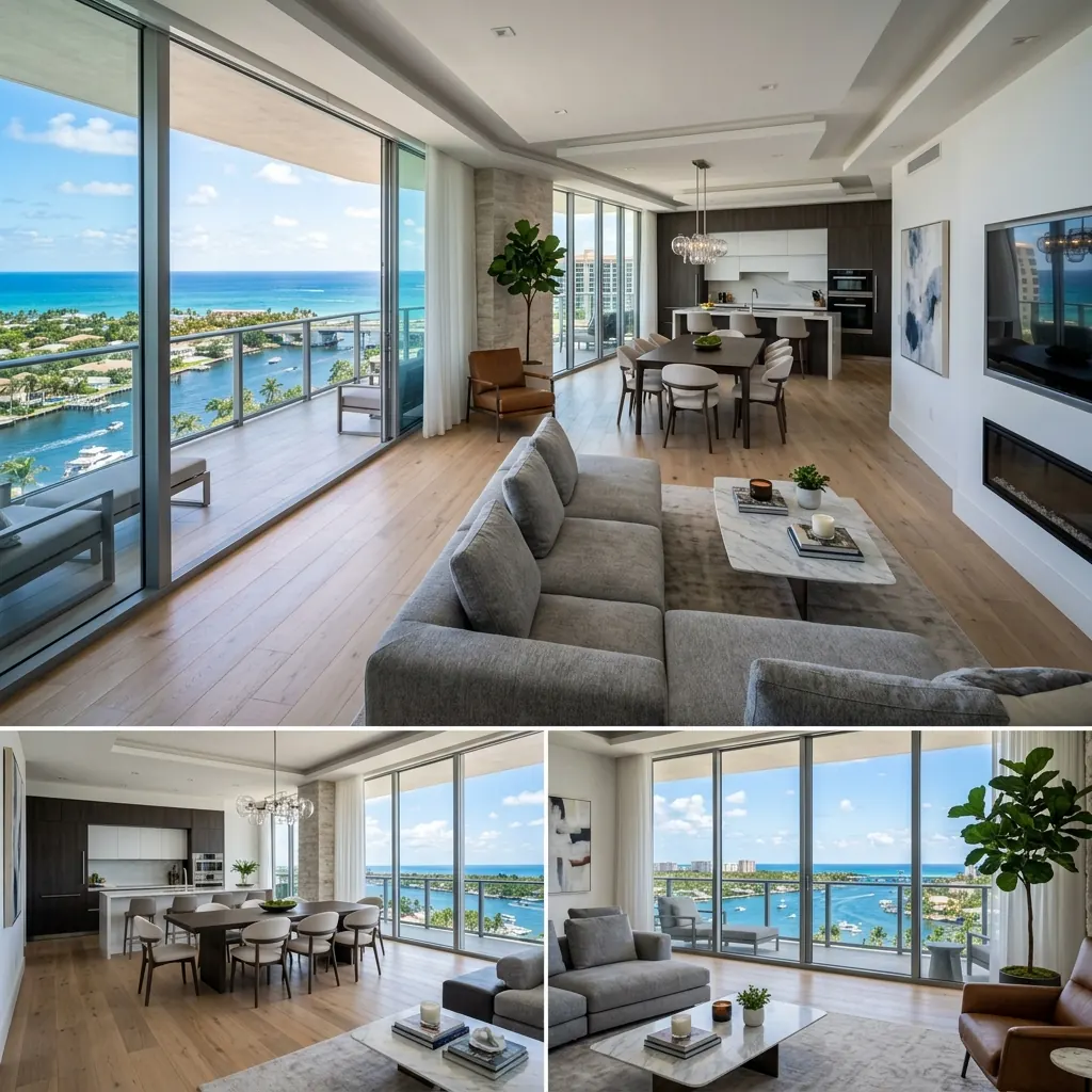 Modern condo renovation with Intracoastal view