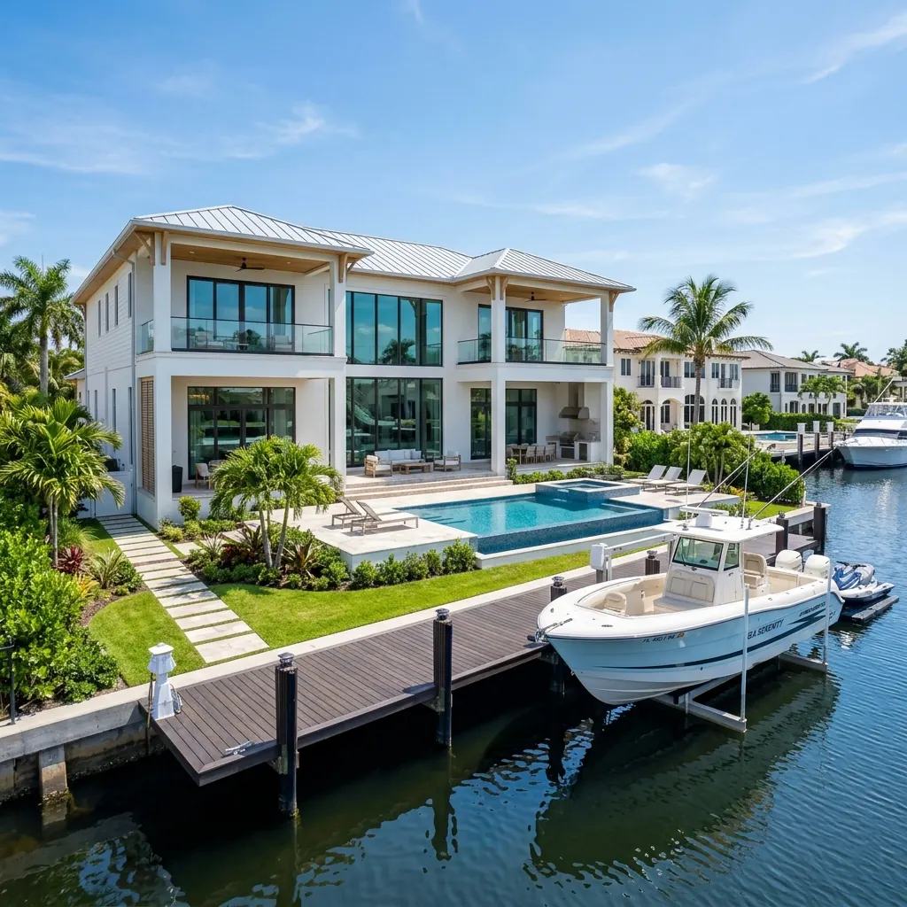 Coastal style waterfront home in Por La Mar