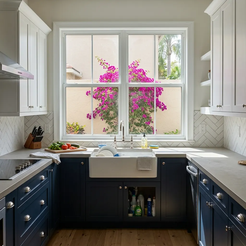 Photorealistic interior of a freshly remodeled kitchen in Canyon Lakes, Boynton Beach