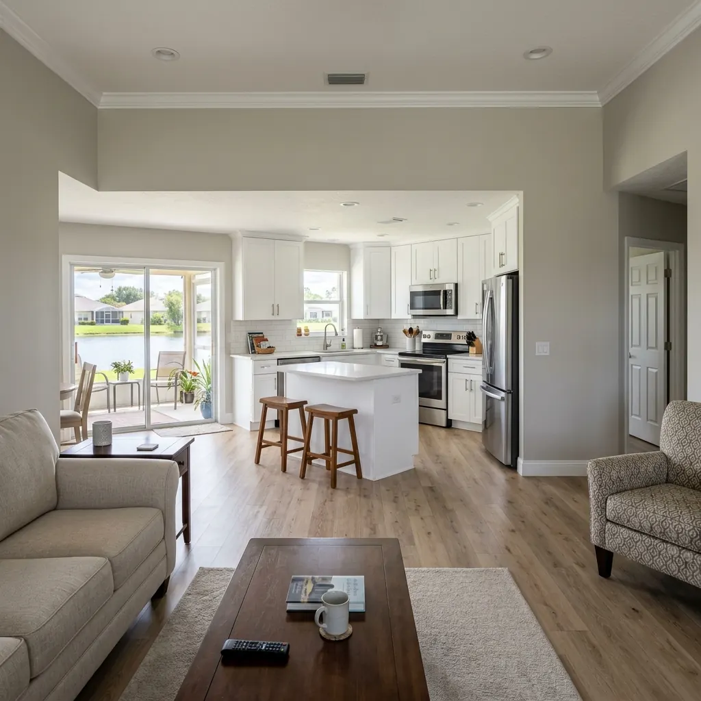 Highly realistic interior photography of a newly remodeled 1990s Florida home in Valencia Lakes, Boynton Beach