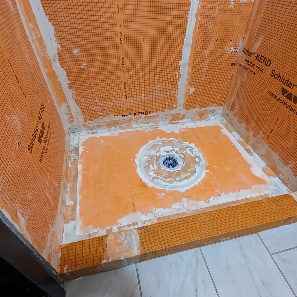 Schluter Kerdi shower pan installation