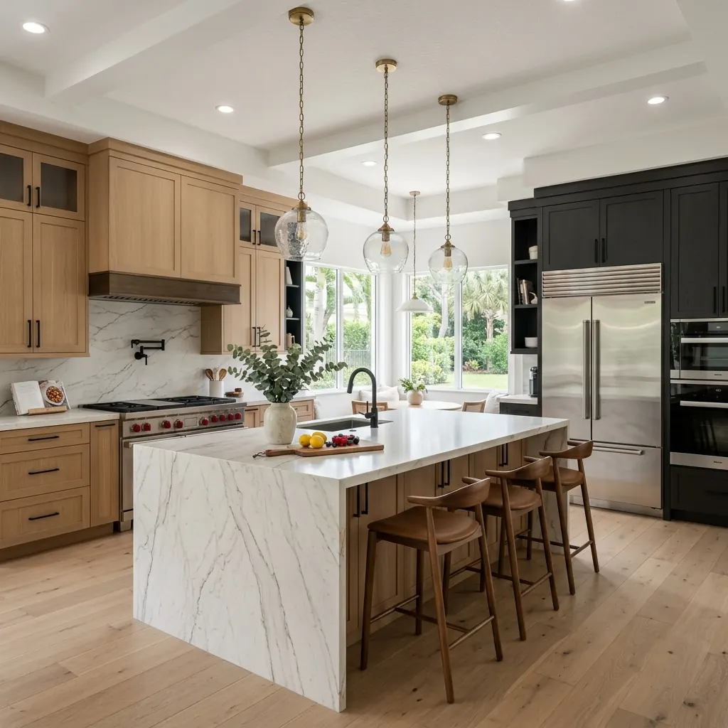 Bright newly remodeled kitchen inside a 1990s home in Wyndham Lakes, Coral Springs